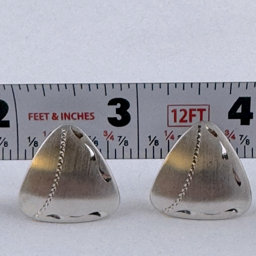 Sterling Cufflinks Triangle Shape W/Etching. Can … - image 3